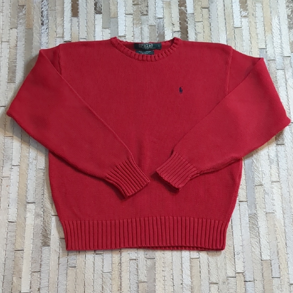 Polo by Ralph Lauren Men's Red Crewneck Sweater